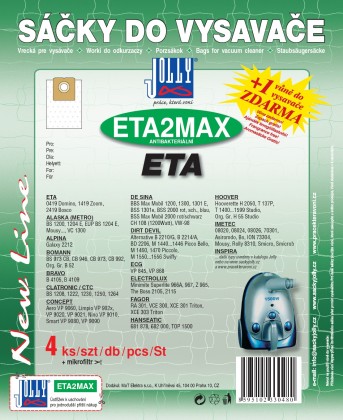 Sáčky do vysavače ETA 2 MAX 8ks