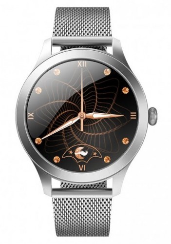 Smart hodinky Deveroux KW10 Pre, milánsky remienok, strieborná