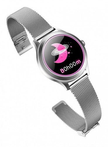 Smart hodinky Deveroux KW10 Pre, milánsky remienok, strieborná