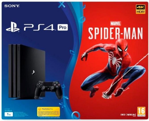 SONY PlayStation 4 Pro 1TB-černý-Gamma chassis+Spiderman
