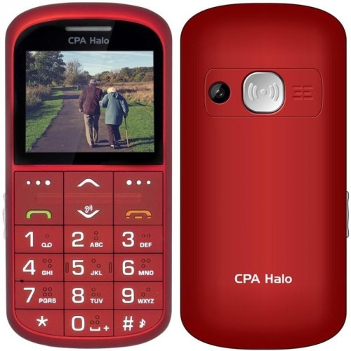 Tlačidlový telefón pre seniorov CPA Halo 11 Pro, červený POUŽITÉ,