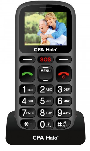 Tlačidlový telefón pre seniorov CPA Halo 16, čierna