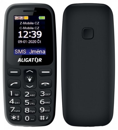 Tlačítkový telefon Aligator A220 černá