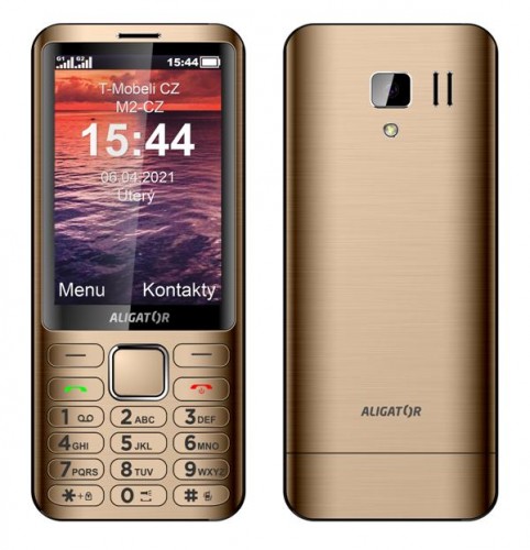 Tlačítkový telefon Aligator D950 Dual sim, zlatá ROZBALENO