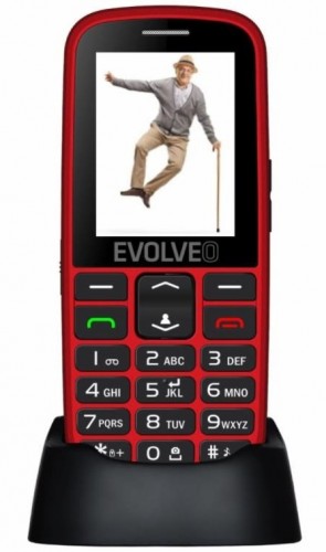 Tlačítkový telefon pro seniory Evolveo EasyPhone EG, červený