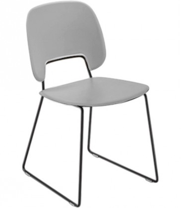 Traffic-t - Jídelní židle (lak černý mat, plast sv. šedá)