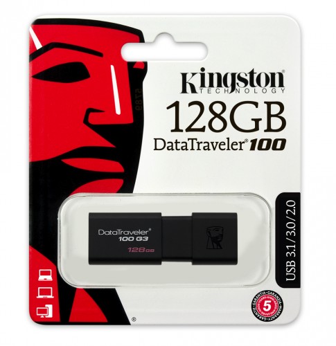 USB kľúč 128GB Kingston DT 100 G3, 3.0 (DT100G3/128GB)