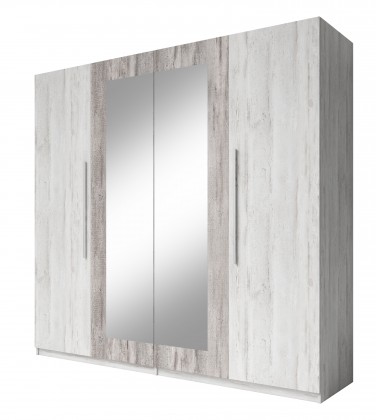 Vera - Skříň 228x214x58 cm, klasické dveře, zrcadlo, pinie