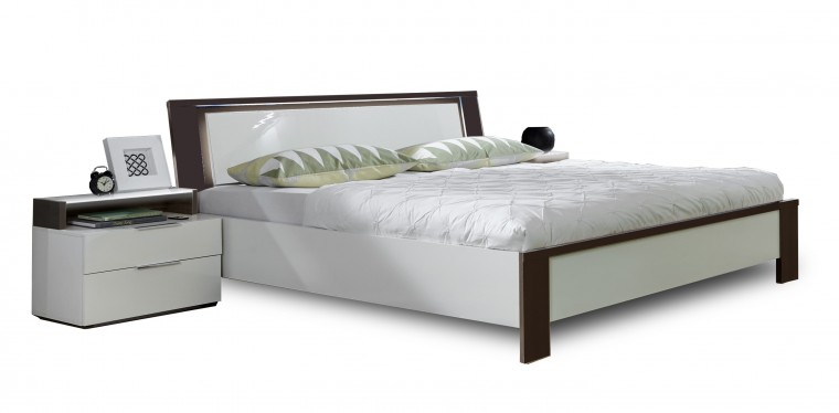 Viva - komplet, postel 180cm (alpská bílá, lava černá)