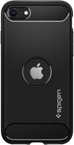 Zadní kryt Spigen Rugged Armor pro iPhone SE 2020, černá ROZBALEN